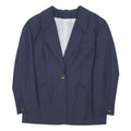 TREVIRA Womens Navy Blue Wool Classic Jacket M Button Plain Elegant