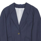TREVIRA Womens Navy Blue Wool Classic Jacket M Button Plain Elegant