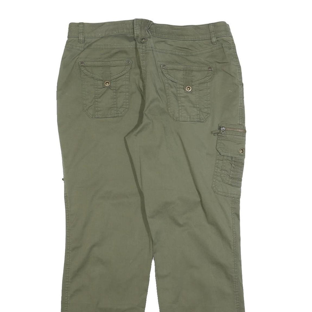 NATURAL REFLECTIONS Womens Cotton Blend Green Regular Fit Straight Leg Trousers