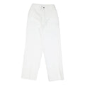 Womens White Cotton Blend Regular Fit Straight Leg Trousers W22 L28 Casual Zip