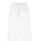 Womens White Cotton Blend Regular Fit Straight Leg Trousers W22 L28 Casual Zip