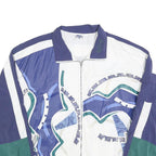 ANSCHUTZ Womens Blue & Green Graphic Zip Polyester Blend Casual Jacket L