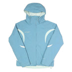 COLUMBIA Womens Blue & White Outdoor Jacket M Nylon Zip Hooded