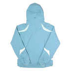 COLUMBIA Womens Blue & White Outdoor Jacket M Nylon Zip Hooded
