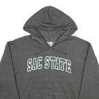 CHAMPION Mens Grey Sac State Zip Hoodie L Cotton Blend Casual Sports Sweatshirt