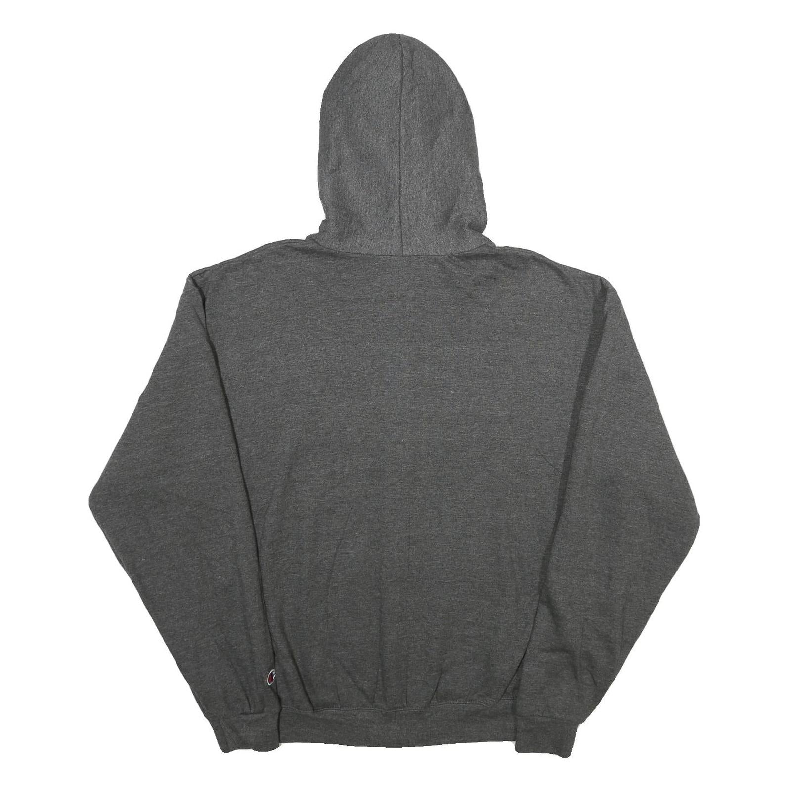 CHAMPION Mens Grey Sac State Zip Hoodie L Cotton Blend Casual Sports Sweatshirt