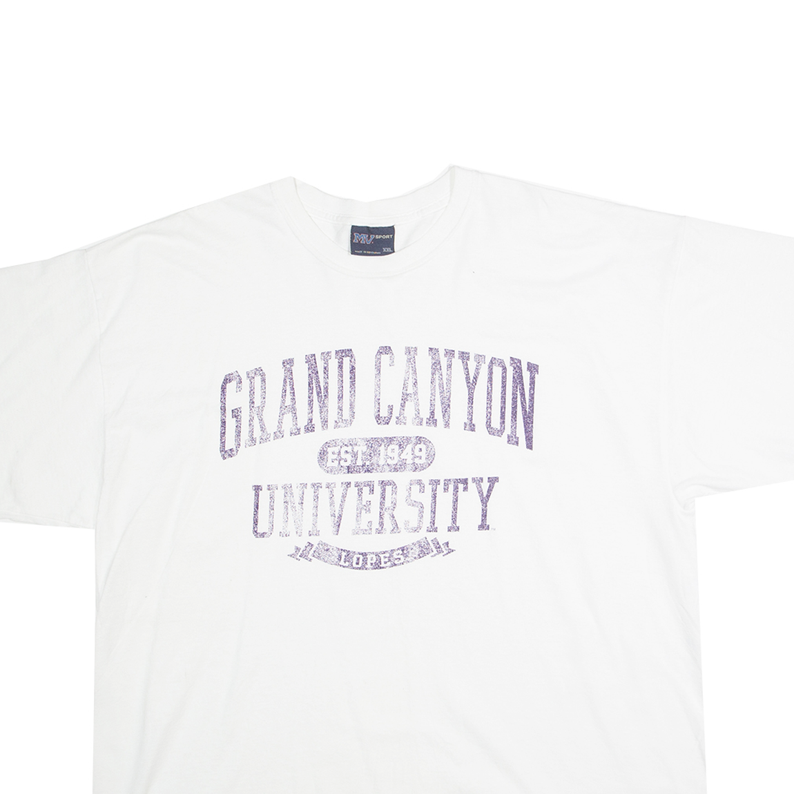 MV SPORT Mens White Grand Canyon University Graphic T-Shirt 2XL Short Sleeve