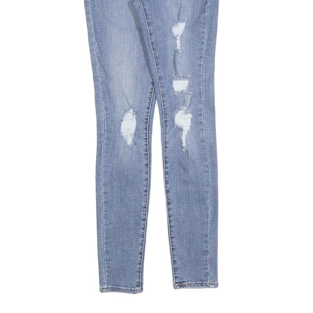 LEVI'S 710 Womens Slim Light Blue Denim Cotton Blend Zip W26 L28 Distressed