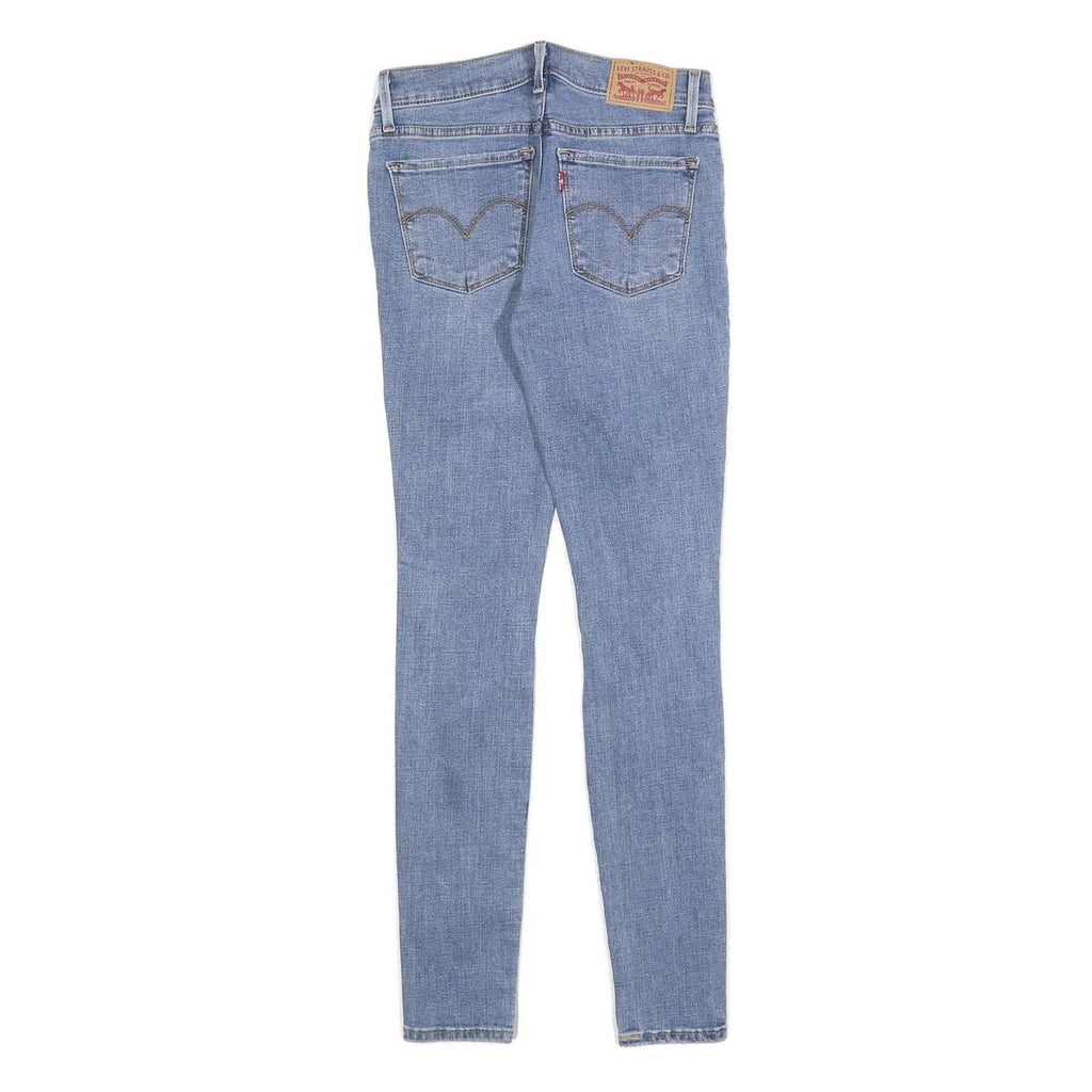 LEVI'S 710 Womens Slim Light Blue Denim Cotton Blend Zip W26 L28 Distressed