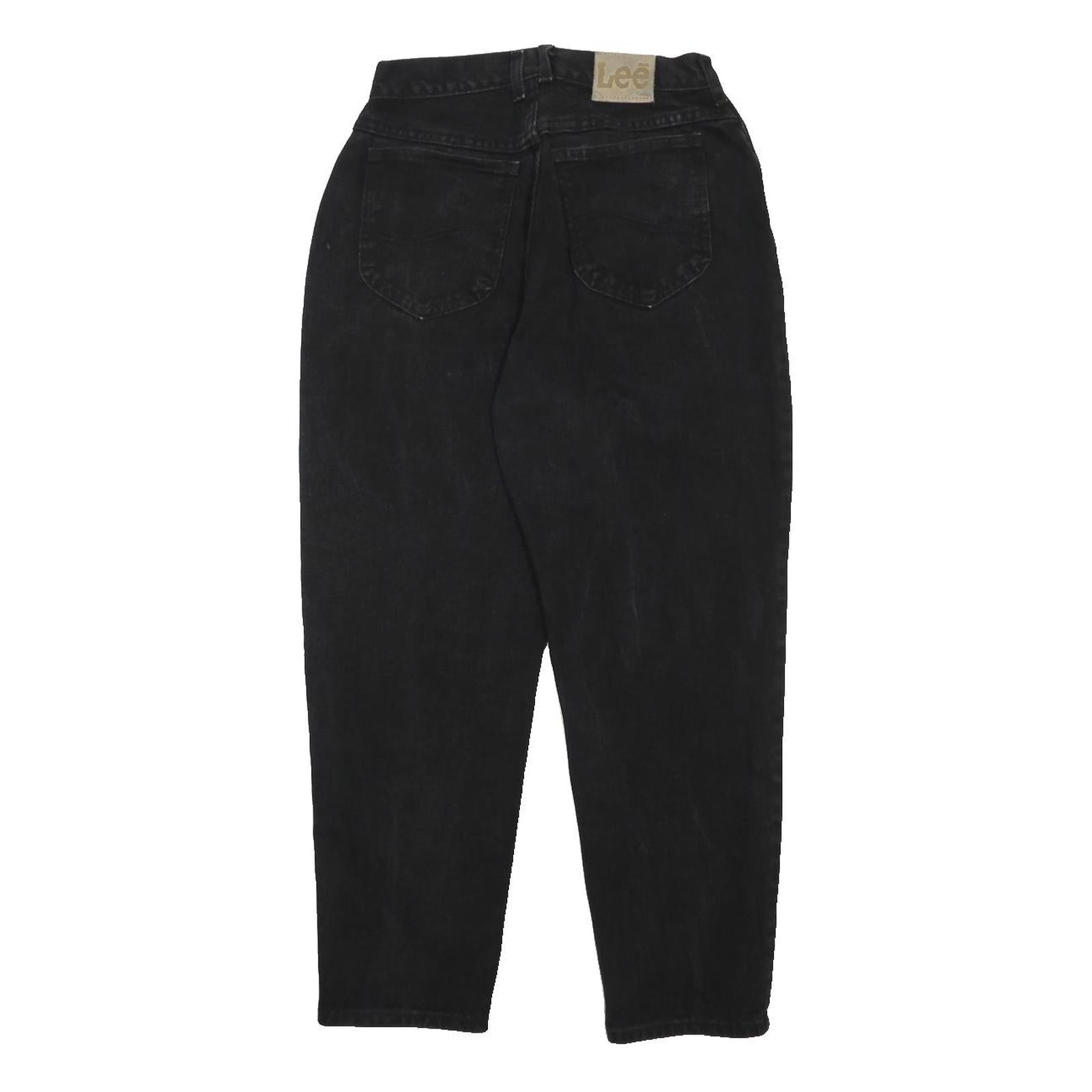 LEE Womens Black Relaxed Jeans Denim W26 L26 Classic Fit Zip Closure