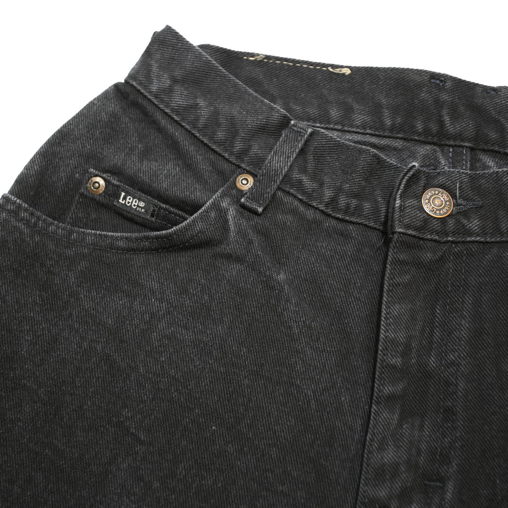 LEE Womens Black Relaxed Jeans Denim W26 L26 Classic Fit Zip Closure