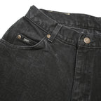 LEE Womens Black Relaxed Jeans Denim W26 L26 Classic Fit Zip Closure