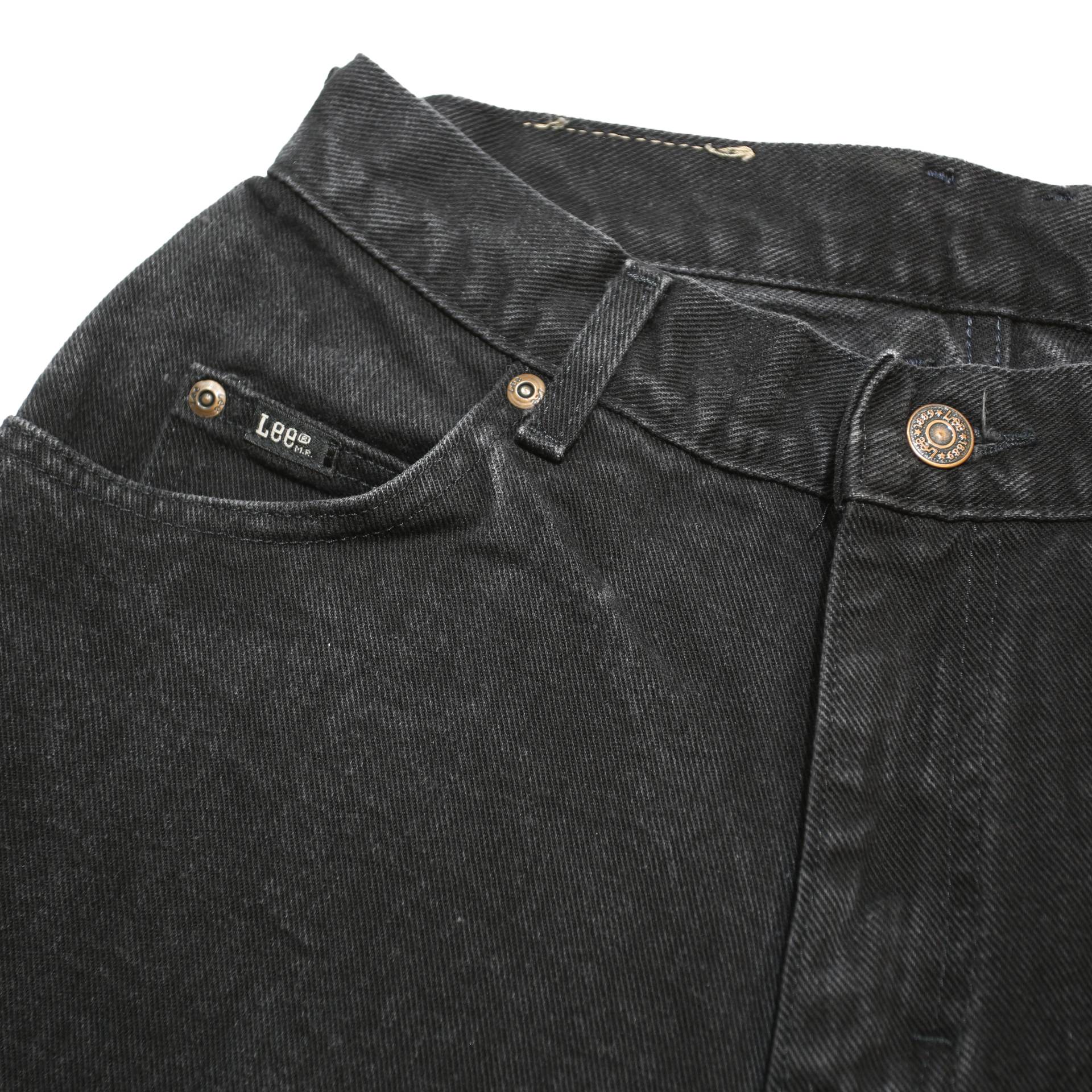 LEE Womens Black Relaxed Jeans Denim W26 L26 Classic Fit Zip Closure