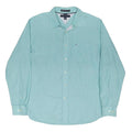 TOMMY HILFIGER Mens Blue Cotton Blend Shirt L Pocket Long Sleeve Classic Fit