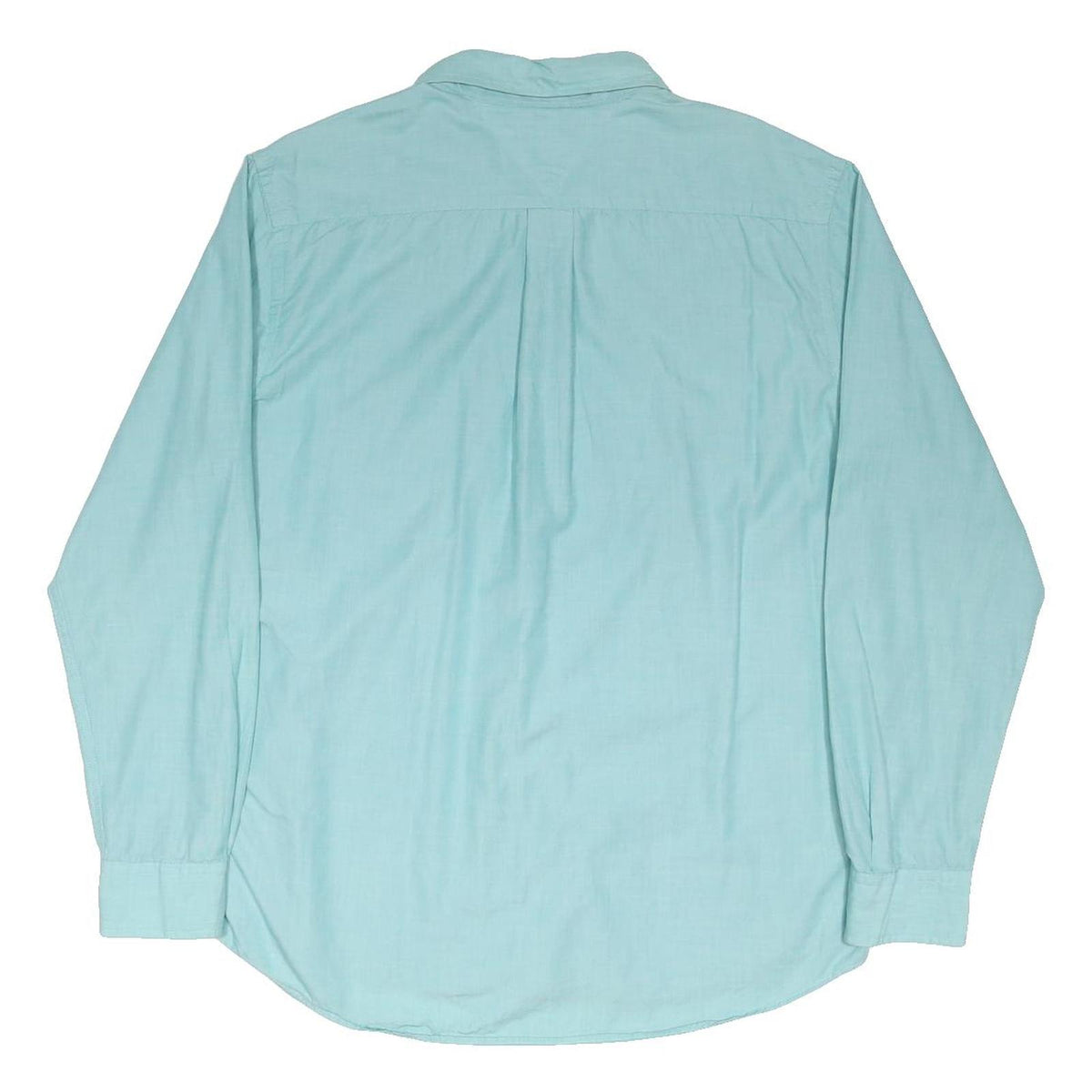 TOMMY HILFIGER Mens Blue Cotton Blend Shirt L Pocket Long Sleeve Classic Fit