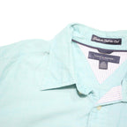 TOMMY HILFIGER Mens Blue Cotton Blend Shirt L Pocket Long Sleeve Classic Fit