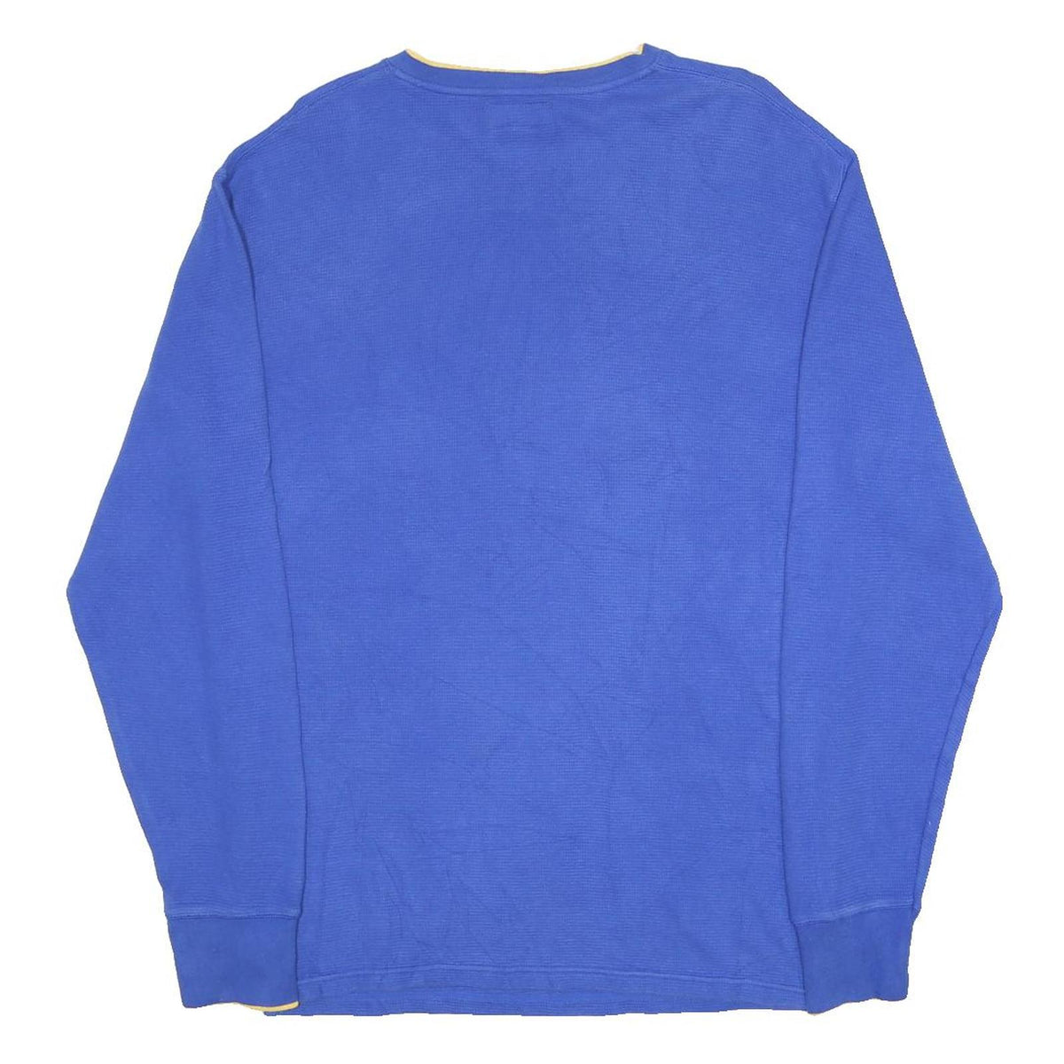 POLO RALPH LAUREN Mens Blue & Yellow Long Sleeve V-Neck Cotton T-Shirt L Luxury