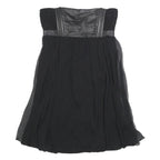 MAJE Womens Black Strapless Silk Dress Mini Evening Cocktail Elegant S