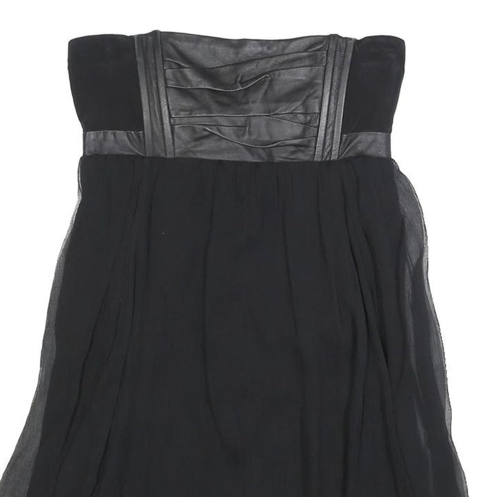 MAJE Womens Black Strapless Silk Dress Mini Evening Cocktail Elegant S