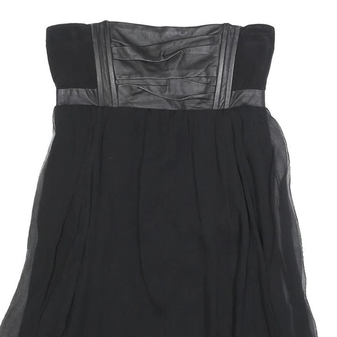 MAJE Womens Black Strapless Silk Dress Mini Evening Cocktail Elegant S