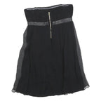 MAJE Womens Black Strapless Silk Dress Mini Evening Cocktail Elegant S