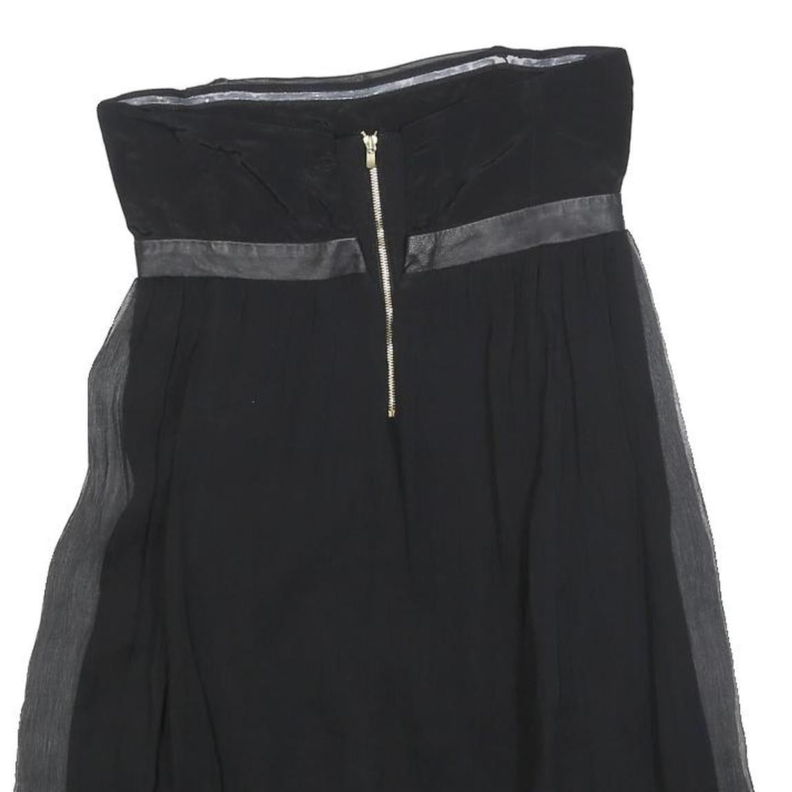 MAJE Womens Black Strapless Silk Dress Mini Evening Cocktail Elegant S