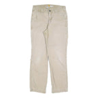 CARHARTT Mens Cotton Blend Beige Relaxed Straight Trousers W32 L32 Workwear