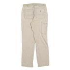 CARHARTT Mens Cotton Blend Beige Relaxed Straight Trousers W32 L32 Workwear