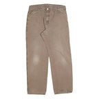 CARHARTT Mens Relaxed W36 L32 Beige Cotton Blend Jeans Zip Workwear Durable