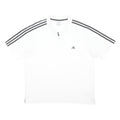 ADIDAS Mens White & Grey Three Stripe Cotton Blend Polo Shirt XL Sports Casual
