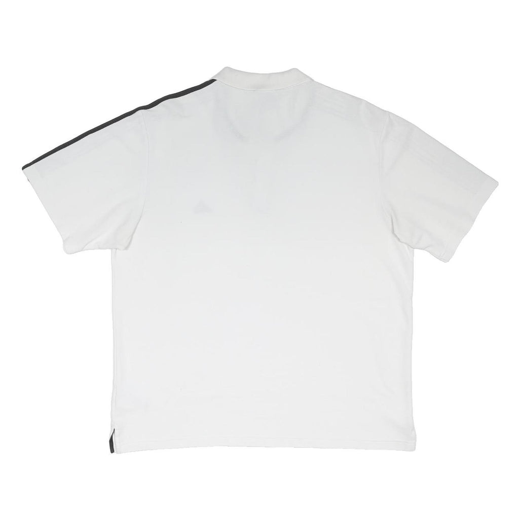 ADIDAS Mens White & Grey Three Stripe Cotton Blend Polo Shirt XL Sports Casual