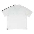 ADIDAS Mens White & Grey Three Stripe Cotton Blend Polo Shirt XL Sports Casual