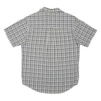 CHAPS RALPH LAUREN Mens White & Grey Checked Casual Shirt M Cotton Blend Short