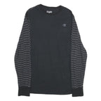 CHAMPION Mens Black Graphic Long Sleeve Crew Neck T-Shirt M