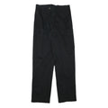 Mens Black Cotton Blend Regular Fit Straight Leg Trousers W31 L33 Classic Zip