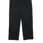 Mens Black Cotton Blend Regular Fit Straight Leg Trousers W31 L33 Classic Zip