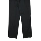 Mens Black Cotton Blend Regular Fit Straight Leg Trousers W31 L33 Classic Zip