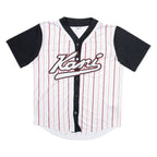 KARL KANI Mens Jersey White Button Neck M