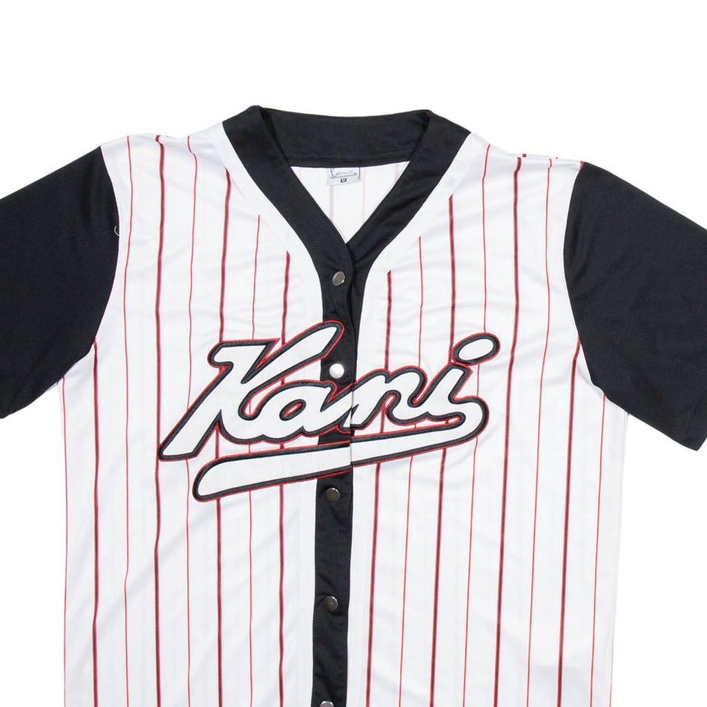 KARL KANI Mens Jersey White Button Neck M
