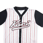 KARL KANI Mens Jersey White Button Neck M
