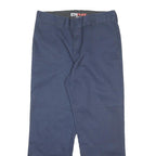 DICKIES Mens Cotton Blend Navy Blue Regular Fit Straight Leg Trousers W36 L30