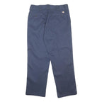 DICKIES Mens Cotton Blend Navy Blue Regular Fit Straight Leg Trousers W36 L30