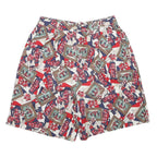 PENDLETON Womens Shorts White Navy & Red Golf Print S W27 Casual Cotton