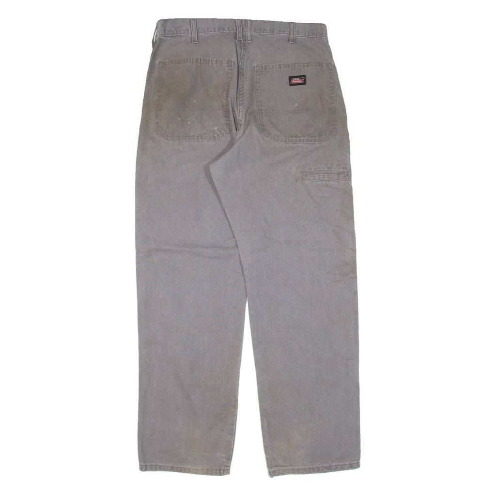 DICKIES Carpenter Workwear Mens Trousers Grey Relaxed Straight W32 L30