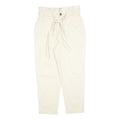 WHO WHAT WEAR Womens Cotton Blend White Regular Fit Straight Leg Trousers W28