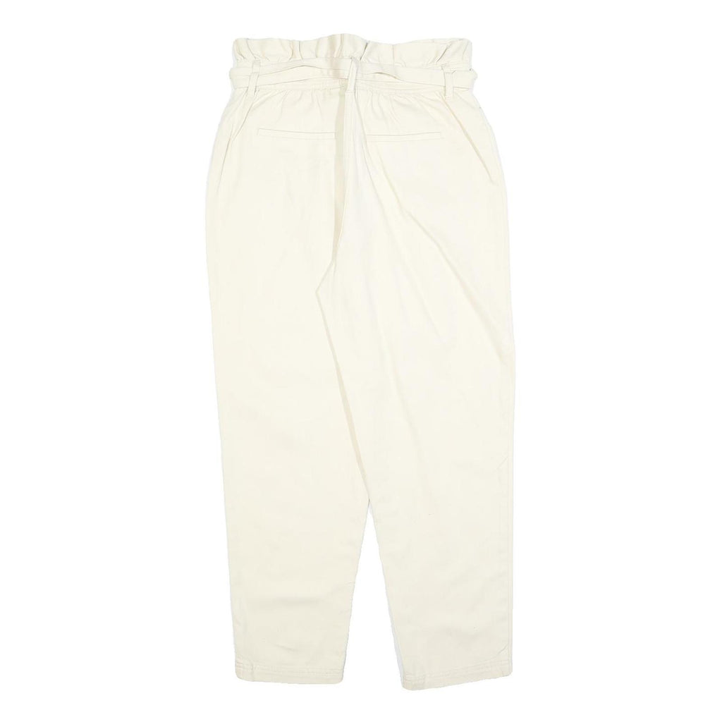 WHO WHAT WEAR Womens Cotton Blend White Regular Fit Straight Leg Trousers W28