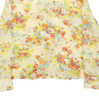 IMPERIA Womens Yellow Floral Print Shirt Long Sleeve Point Collar M Blouse