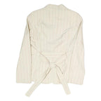 BOSS Womens Cream & Beige Stripe Blazer Jacket UK 8 Polyester Blend Button