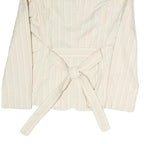 BOSS Womens Cream & Beige Stripe Blazer Jacket UK 8 Polyester Blend Button