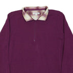 ORVIS Womens Purple & Cream Patterned Cotton Blend Plain Pullover Crew Neck